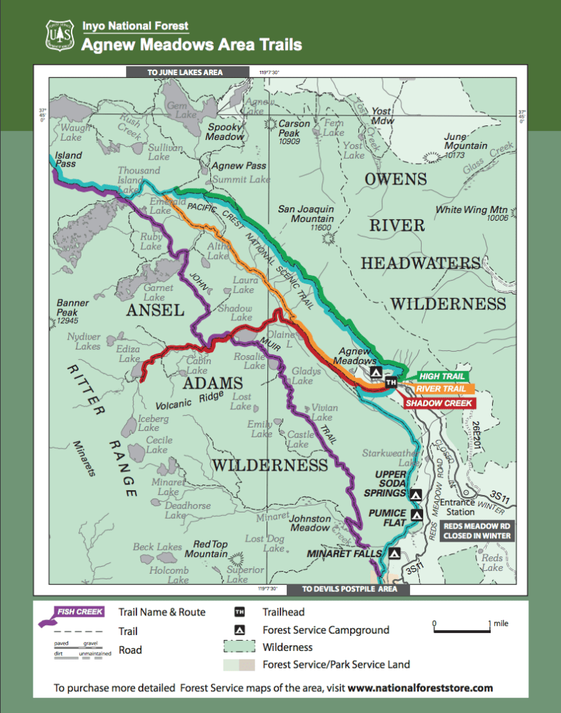 Trail Data for Thousand Island Lake