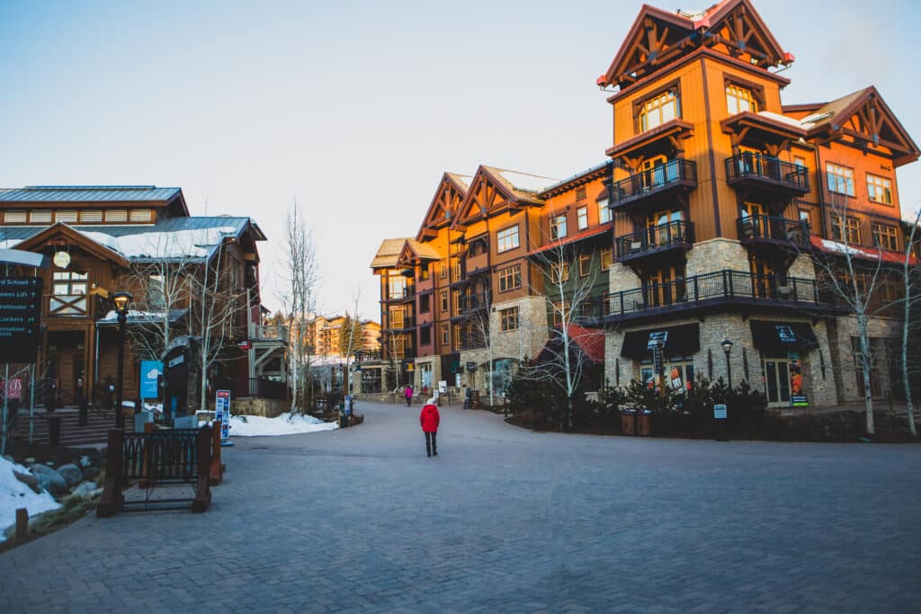 Snowmass village during sunrise