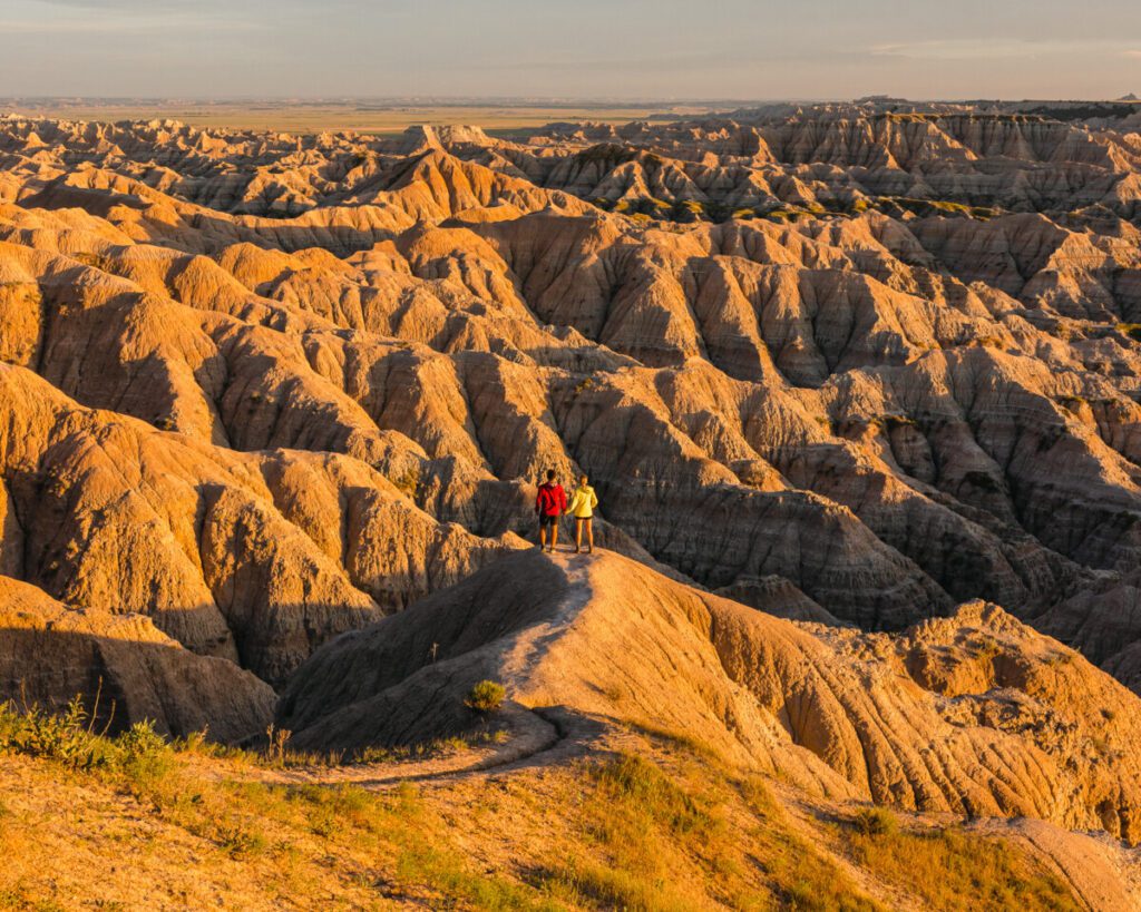 badlands national park sunset view along stop on south dakota road trip