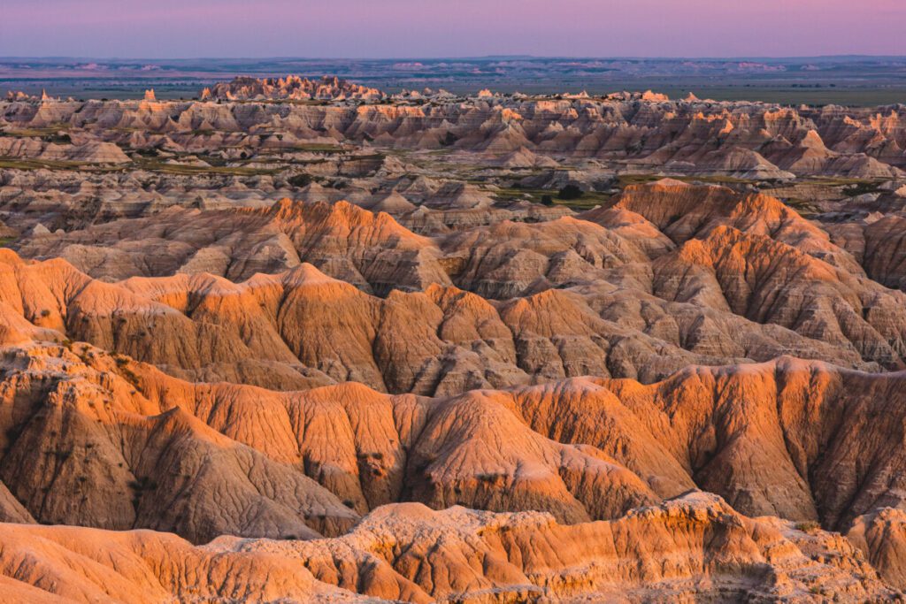 South Dakota Road Trip Badlands National Park at Sunset