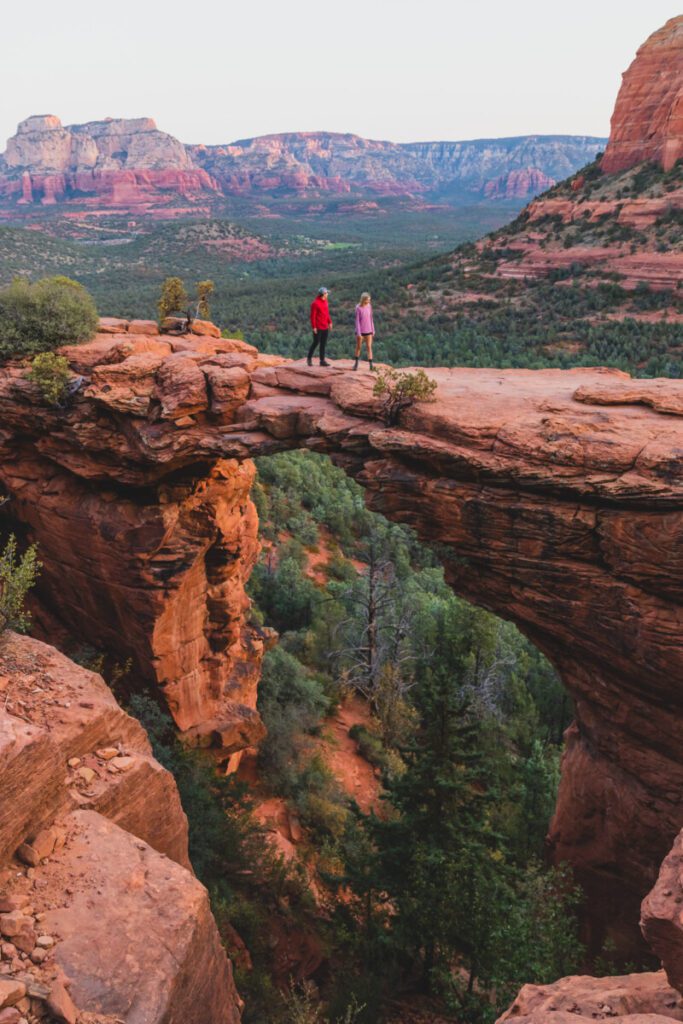 Devil's Bridge Hike at sunrise in Sedona Arizona