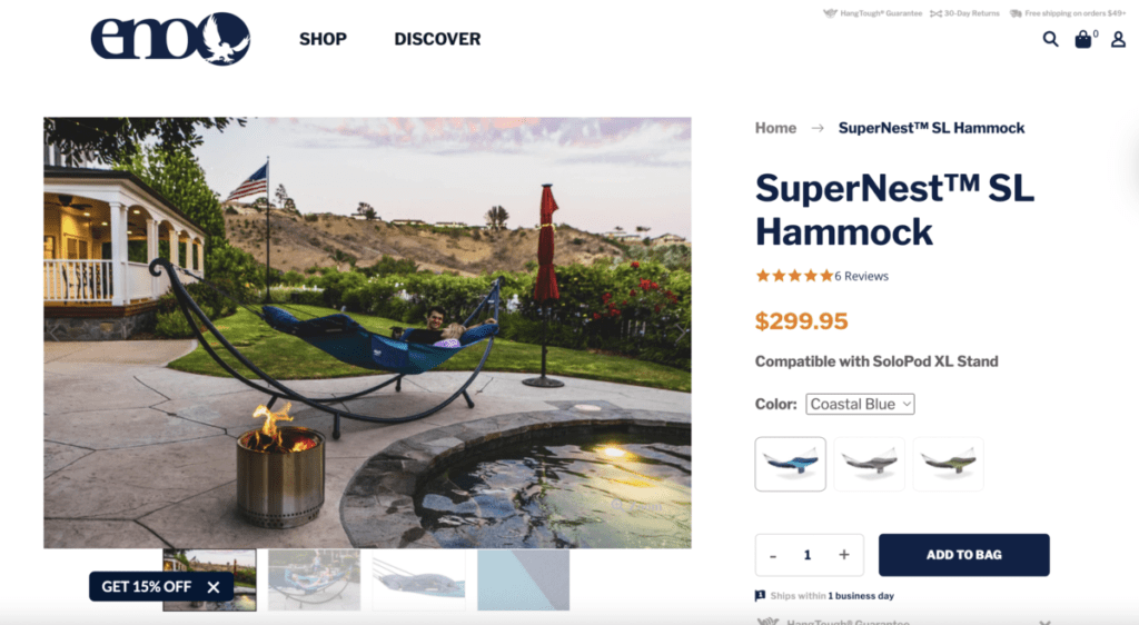 how to make money as a content creator - previous client work for eno hammocks website and packaging