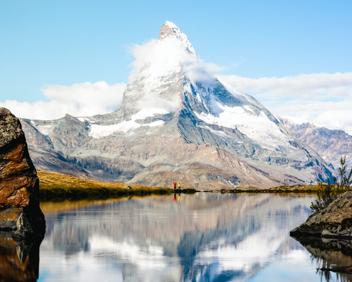 Adventure Travel Couple Hiking in Zermatt Switzerland