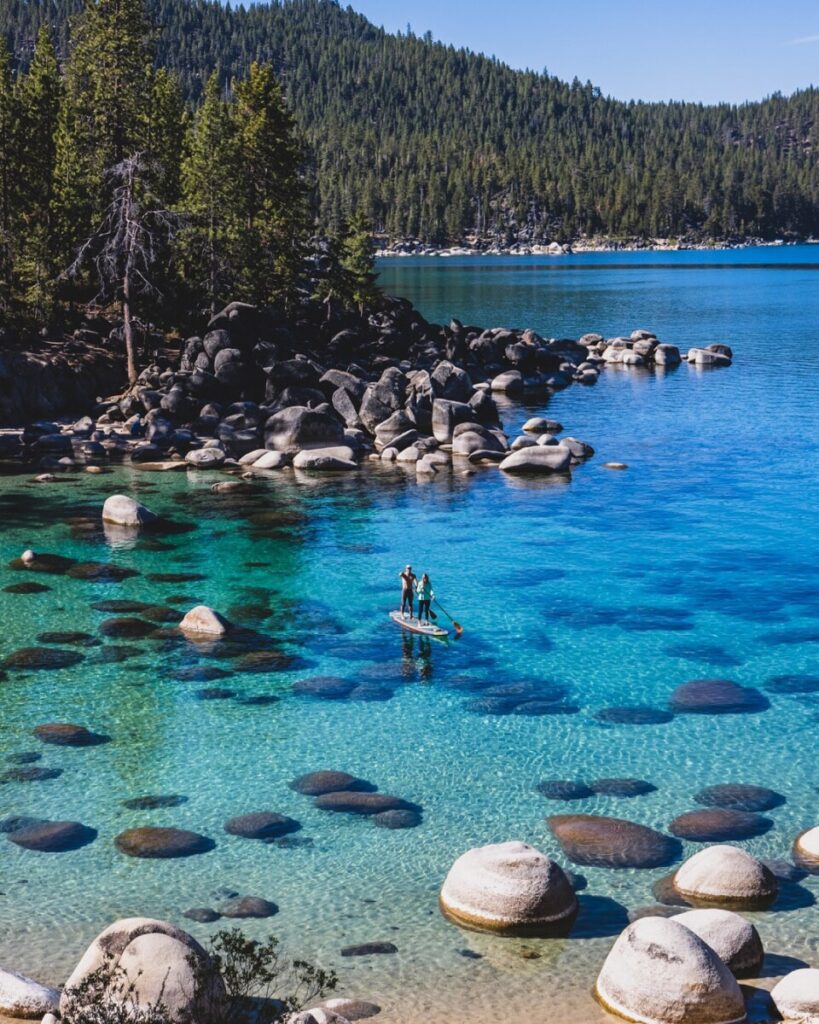 Paddle Boarding at Secret Cove in Lake Tahoe