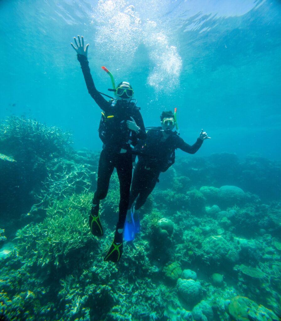 Scuba Diving in the Great Barrier Reef near the Whitsundays