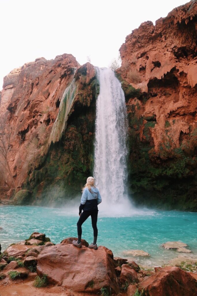 Standing in front of Havasu Falls