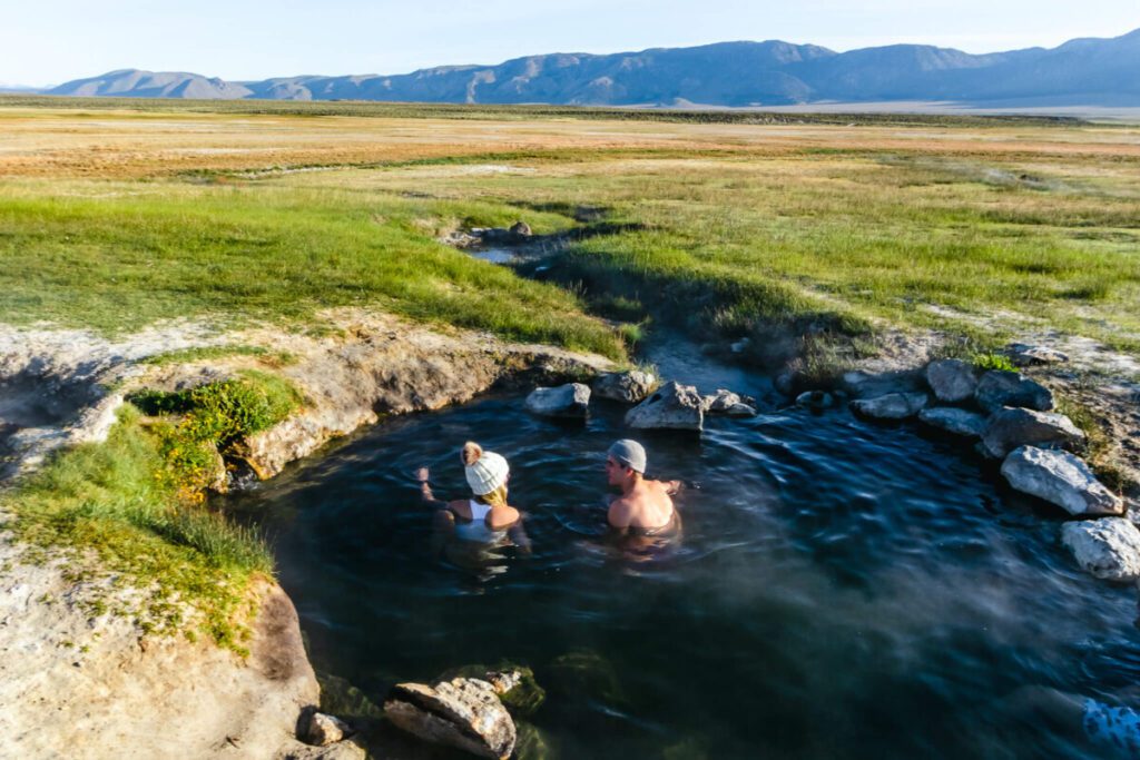 Mammoth Hot Springs in California