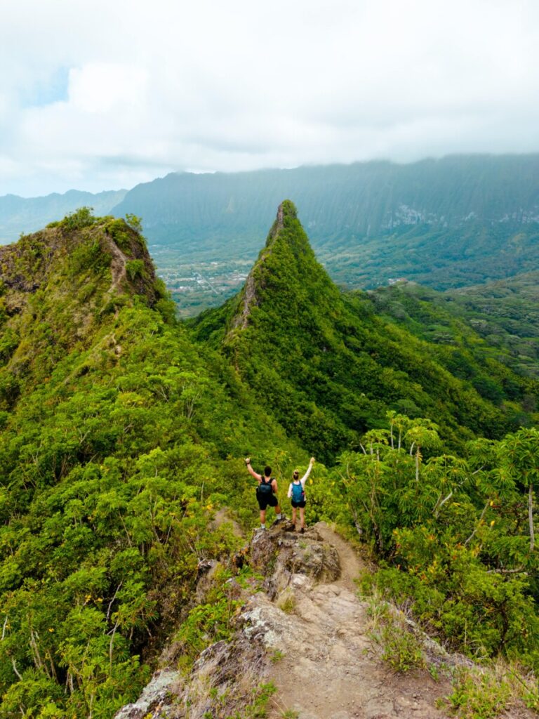 Hiking the Three Peaks Trail in Hawaii on Oahu