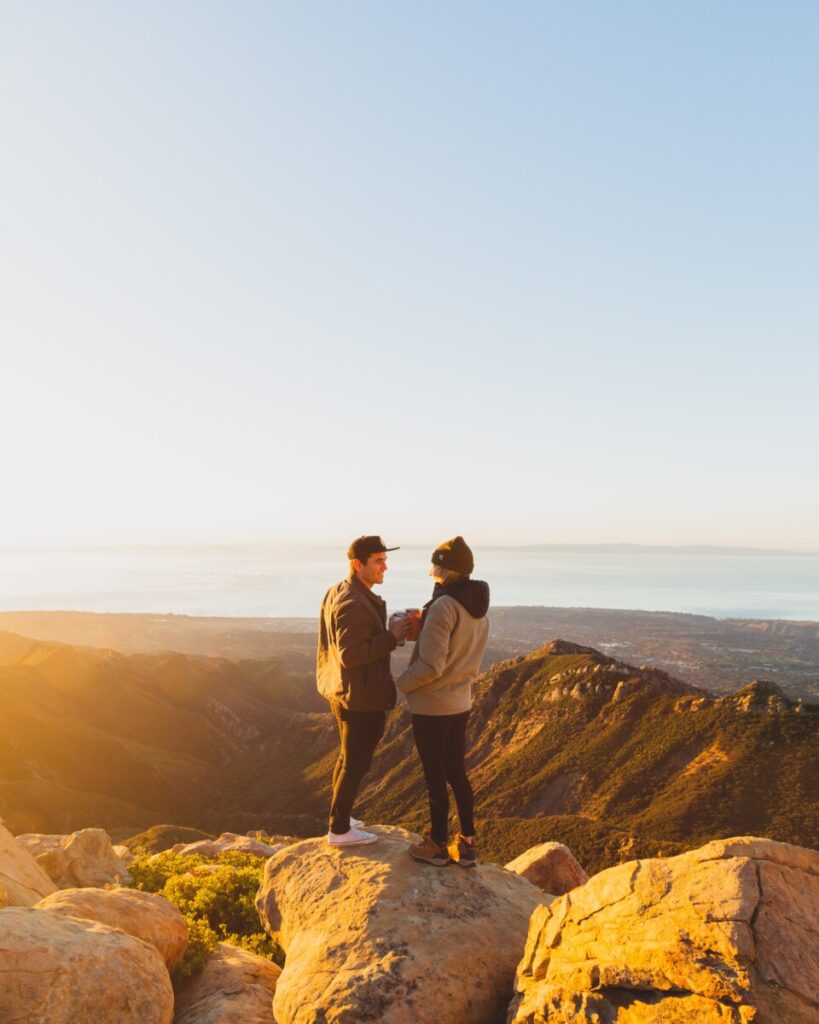 Watching the sunrise on La Cumbre Peak