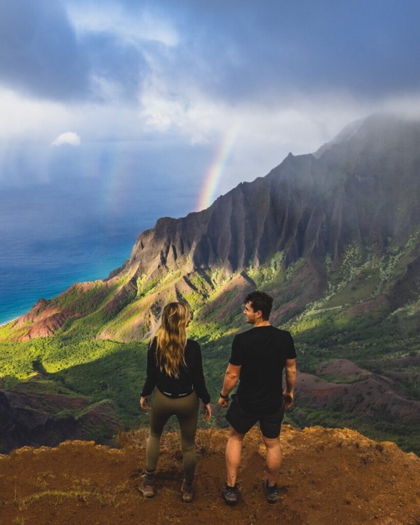 Looking over the Napali Coast in Kauai