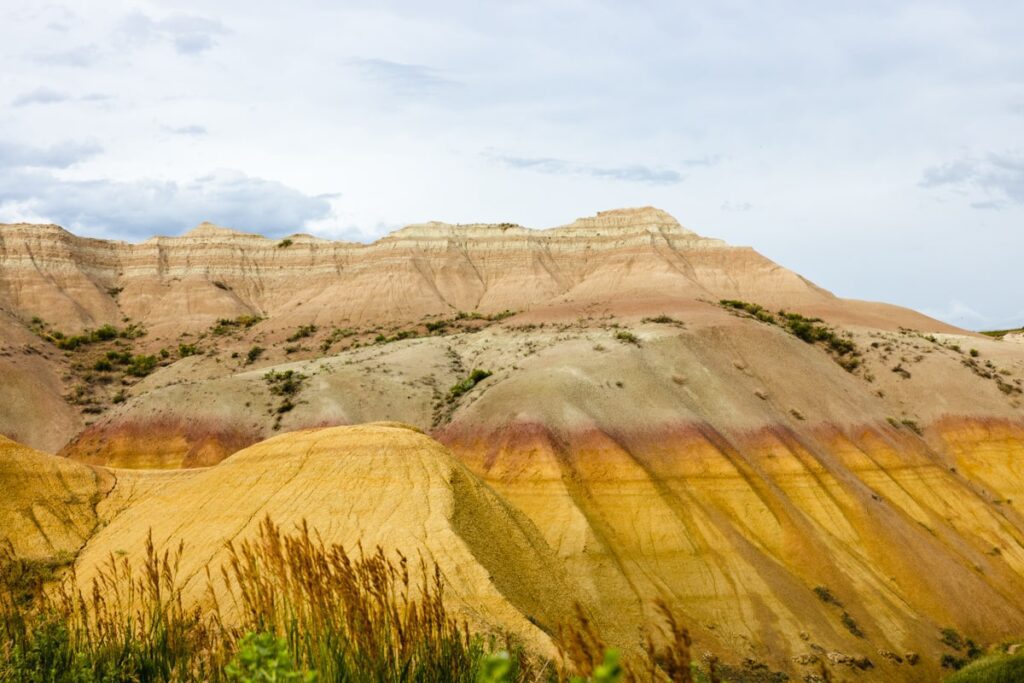 Yellow Mounds along the Badlands scenic drive loop