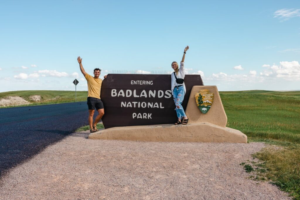 Welcome Sign at Badlands National Park