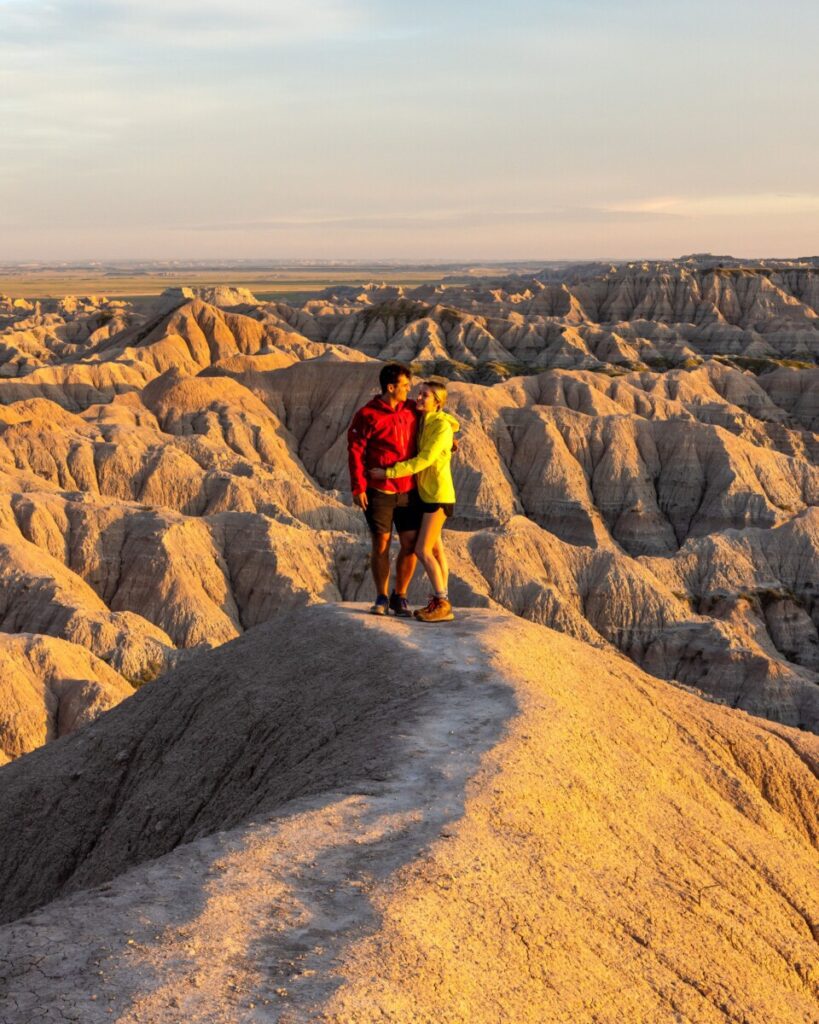 sunset at badlands national park