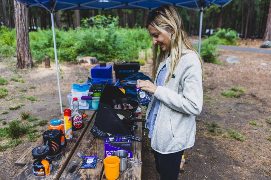 Cooking at Camp on our Yosemite National Park Road Trip