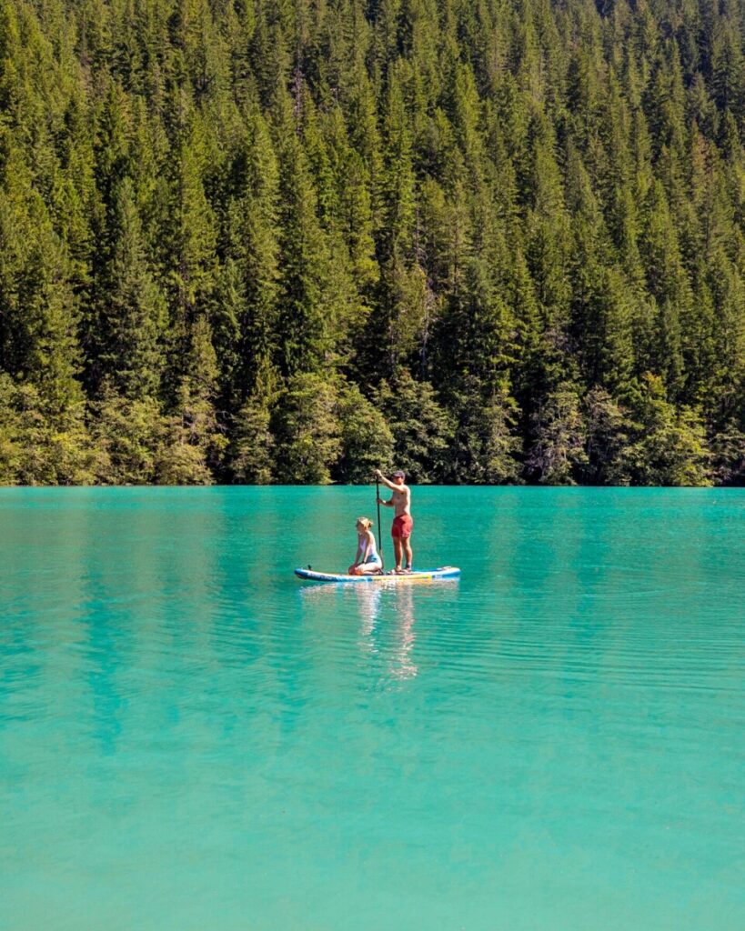 Paddle Boarding on Diablo Lake in North Cascades National Park