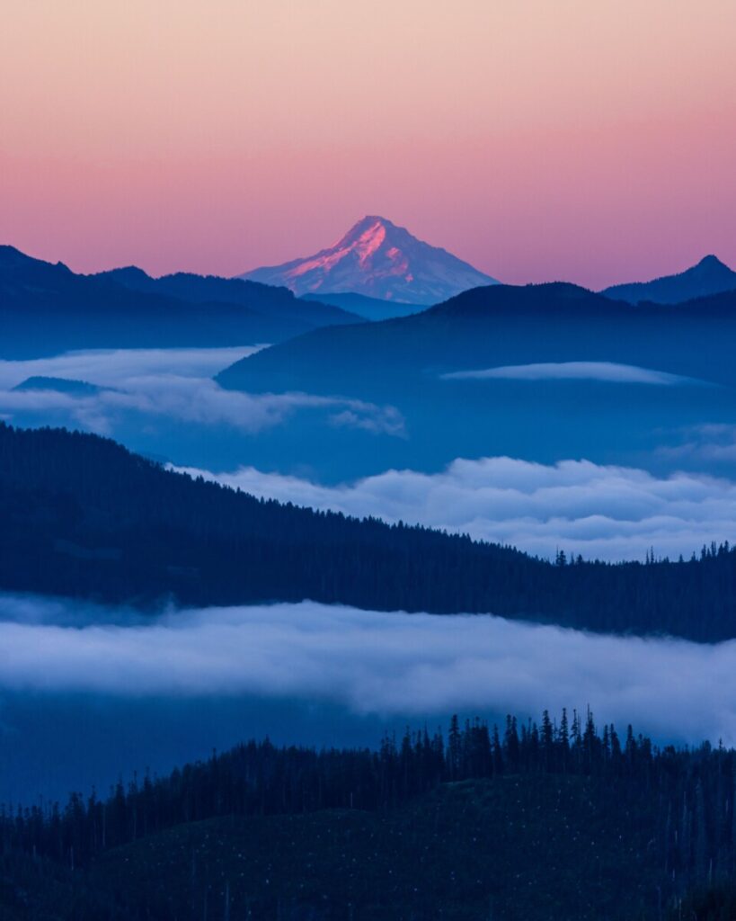 Views from High Rock Lookout Hike in Washington State at sunset