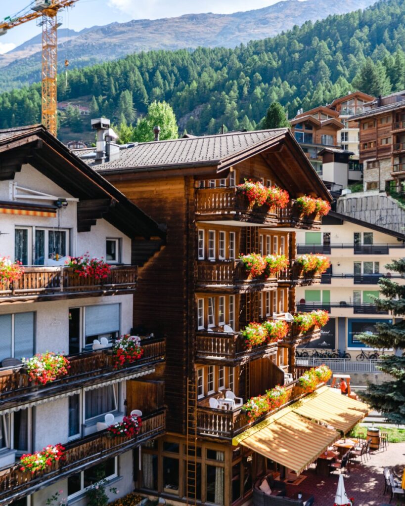 Traditional Swiss hotel in Zermatt, Switzerland