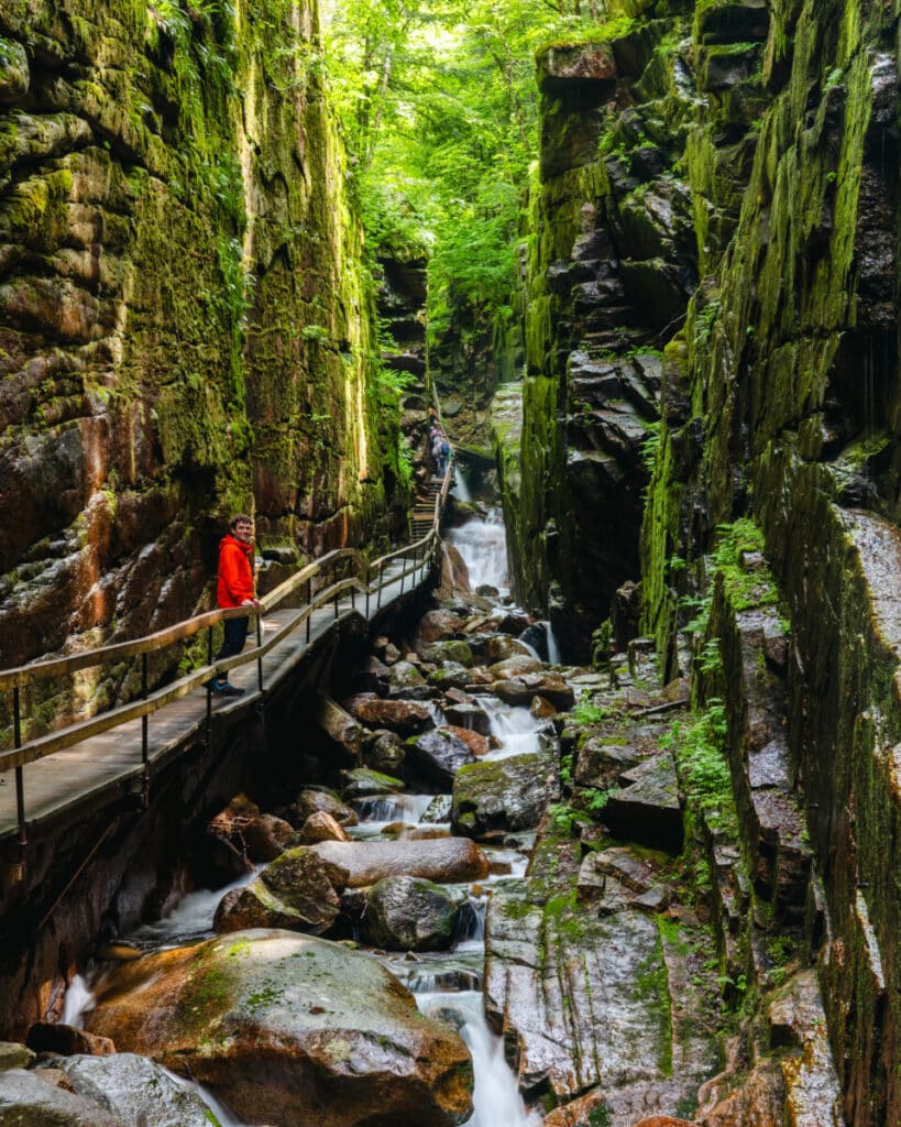 Hiking Flume Gorge in New Hampshire