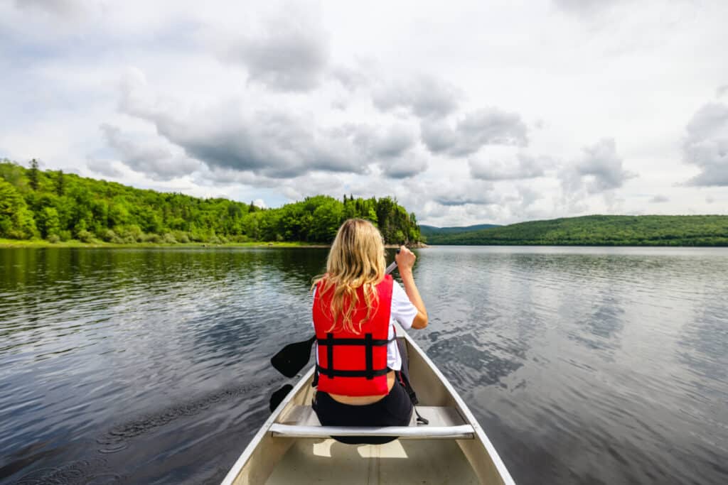 Canoeing on Lake Francis in New Hampshire