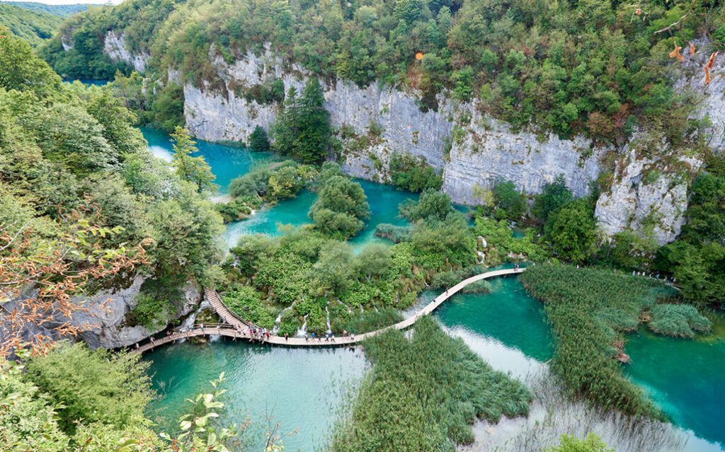 Tourists Exploring Plitvice Lakes National Park