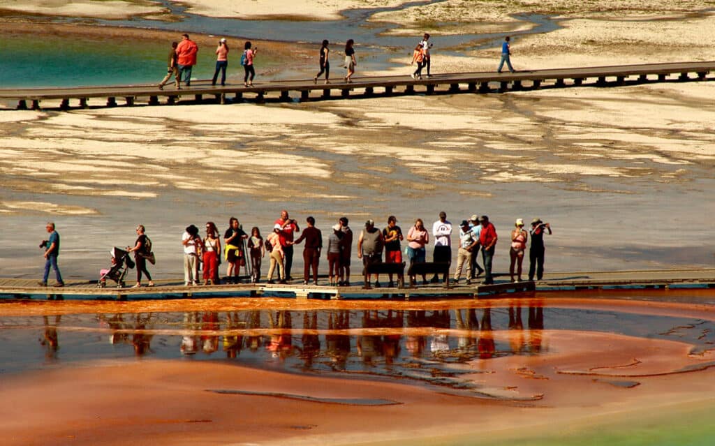 Visitors at Yellowstone