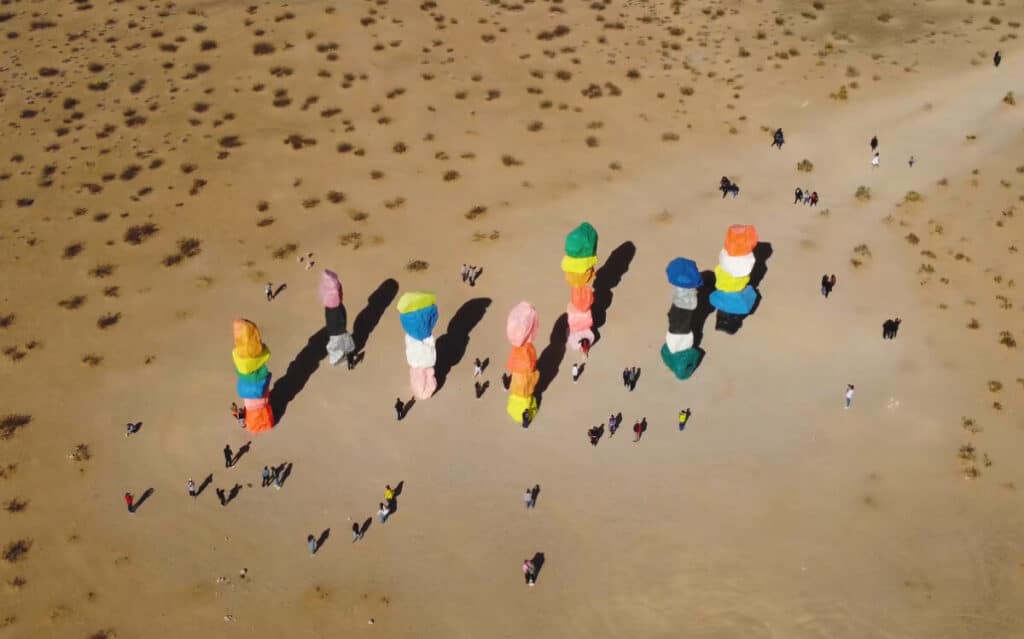 Visitors at Seven Magic Mountains