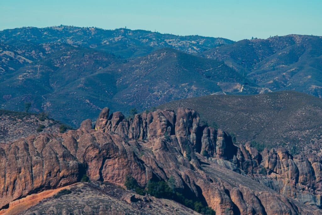 Pinnacle rock formations in California