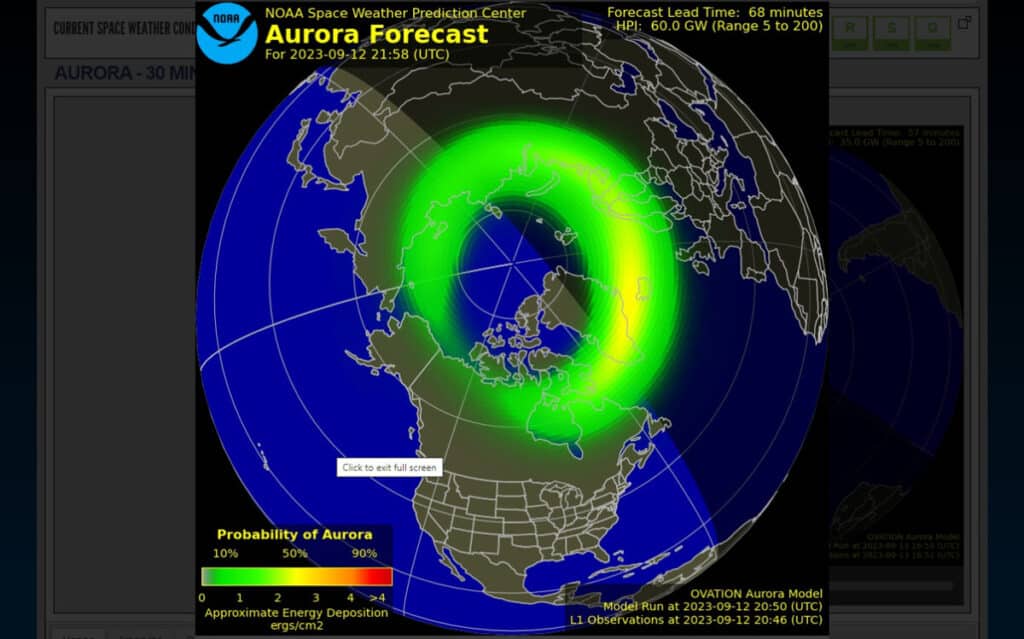 Aurora Borealis Forecast Map