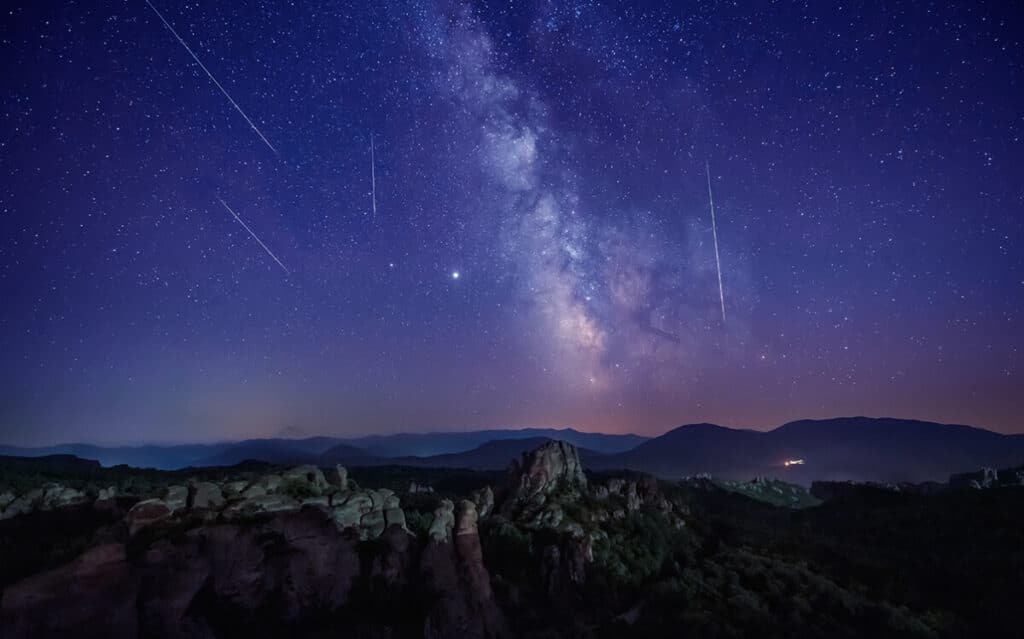 Meteors in the Night Sky