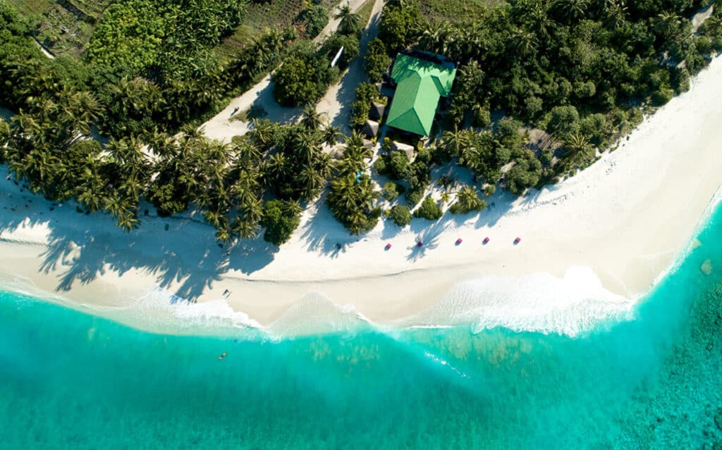 The Island of Vaadhoo in the Maldives