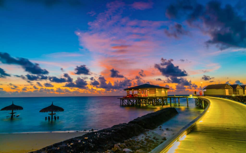The Maldives at Sunset