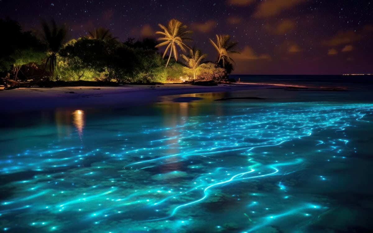 Beach At Night Vaadhoo Maldives