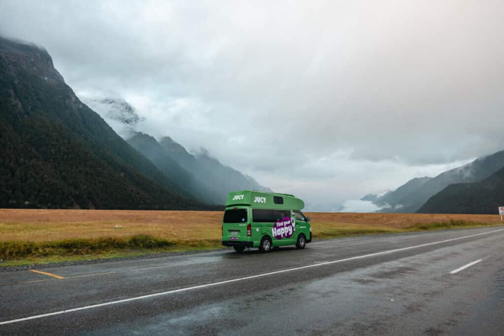 Campervan in Eglinton Valley Fiordland New Zealand