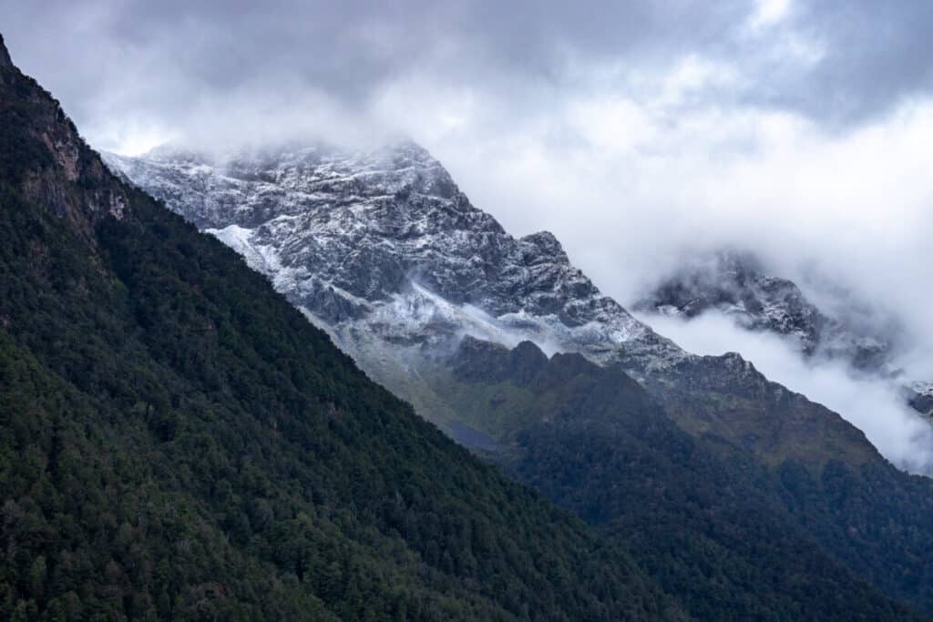 View of the mountains in Fiordland National Park 