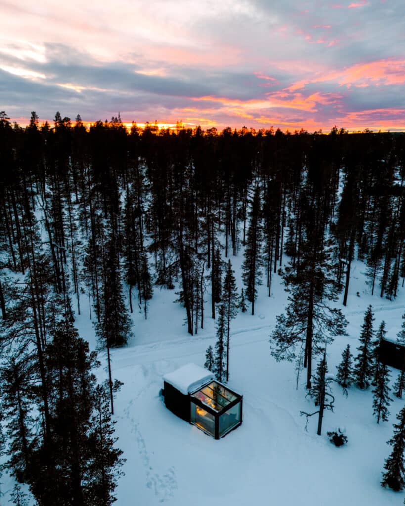 glass aurora cabin near Levi, Finland