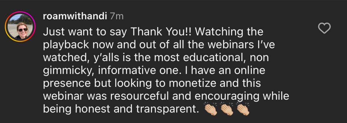 Most Educational Non Gimmicky Webinar