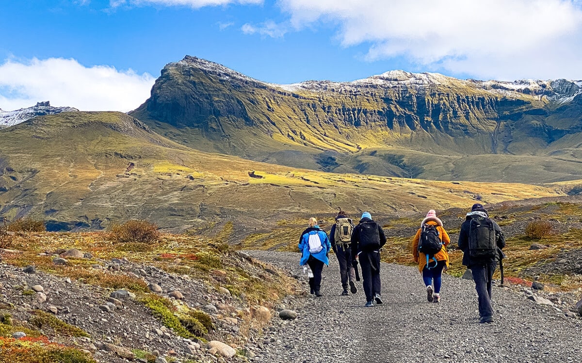 People Hiking in Iceland