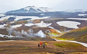 Tourists Visiting a Volcano in Iceland