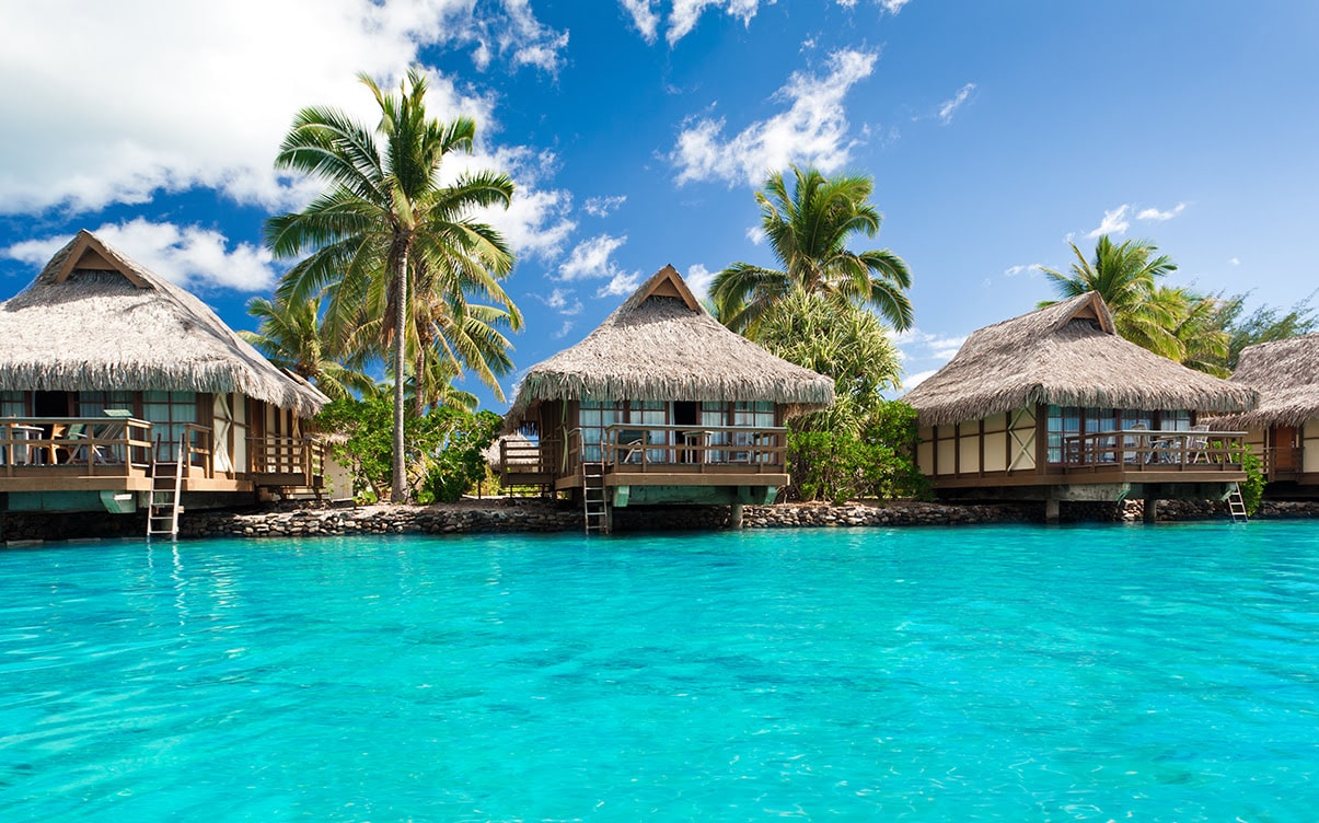 Bungalows Next to the Ocean in Bora Bora