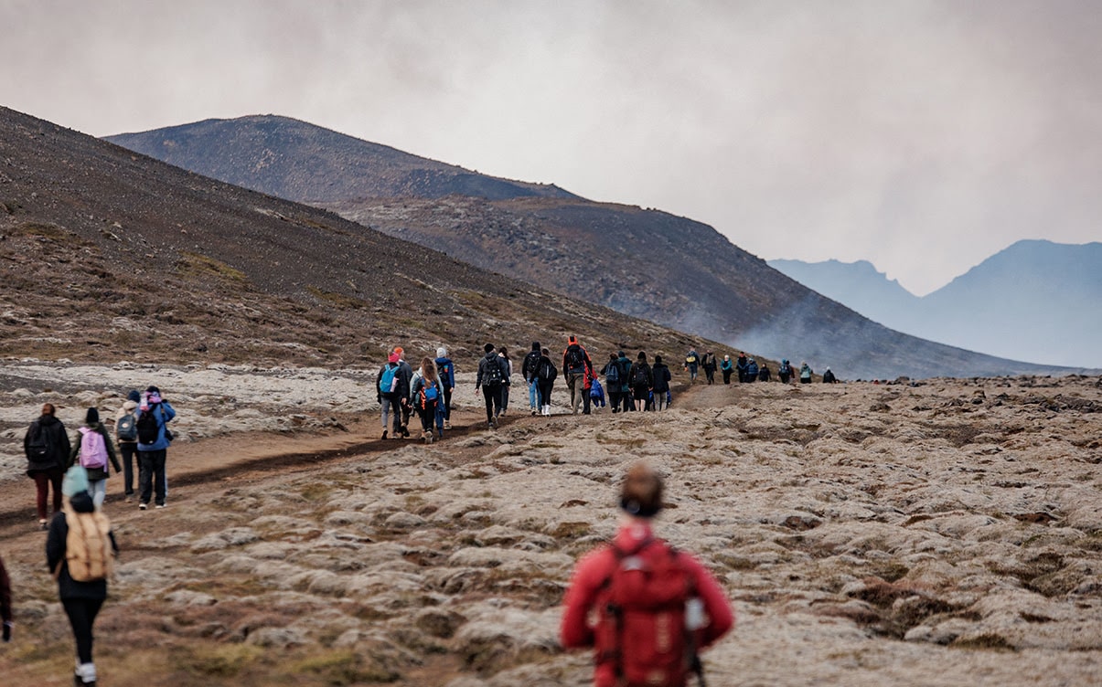 Hikers in Iceland