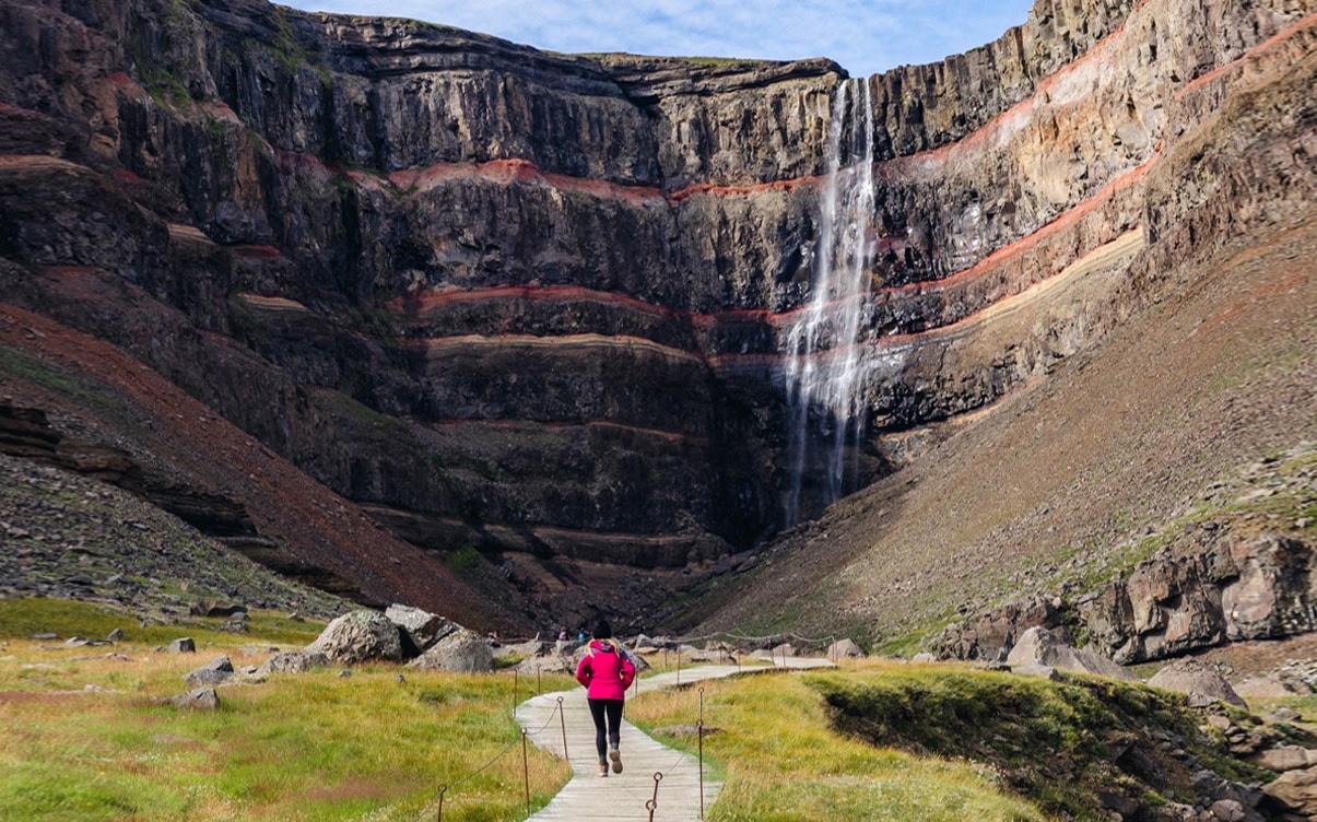 The Hengifoss Waterfall in Iceland