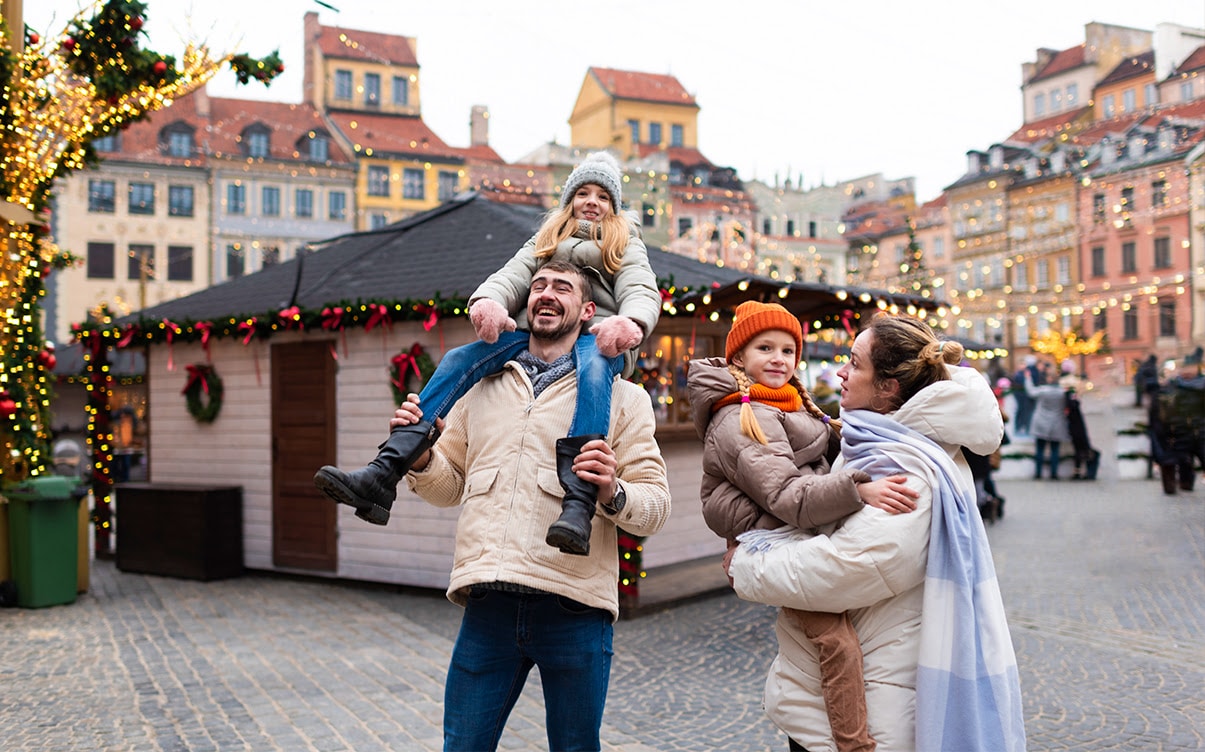 A Family Exploring a City in Sweden