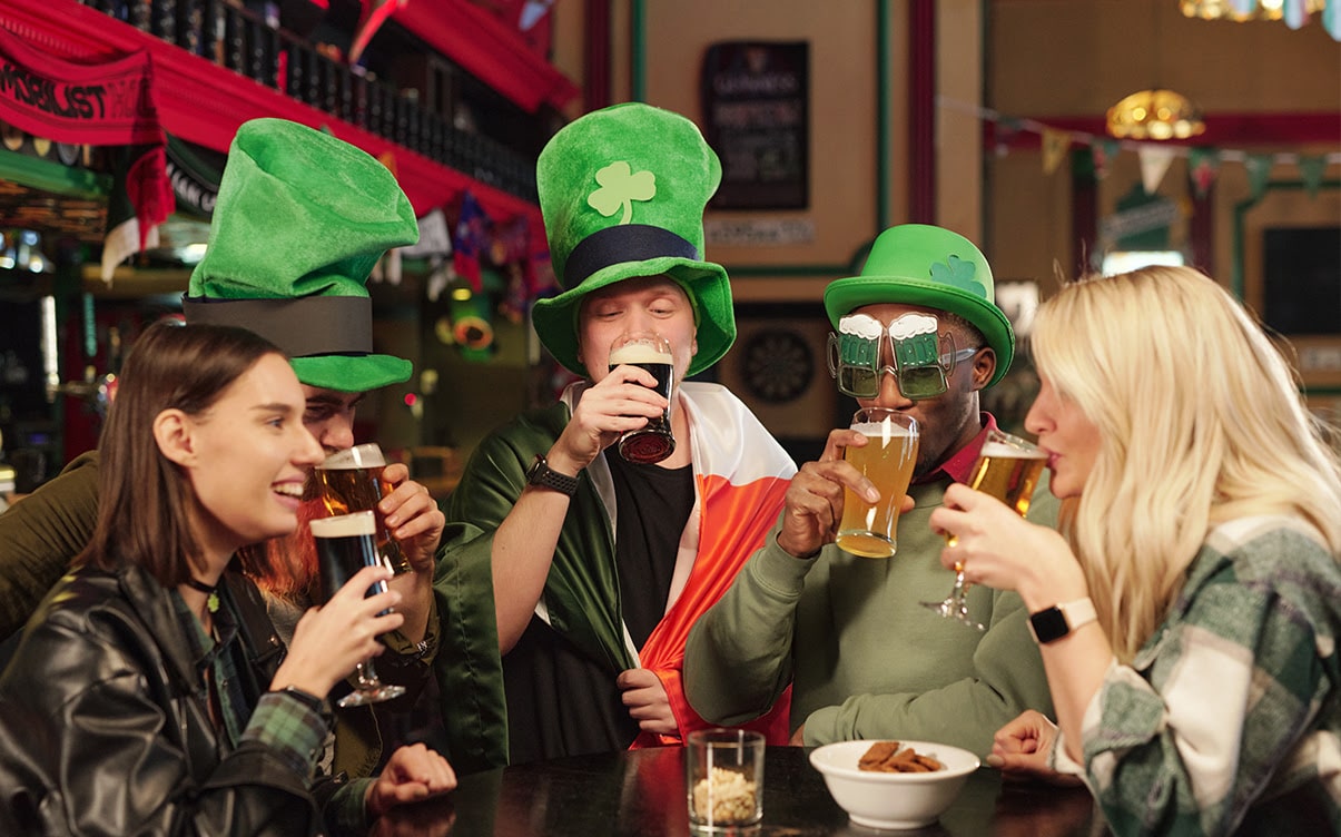 People Drinking in an Irish Pub