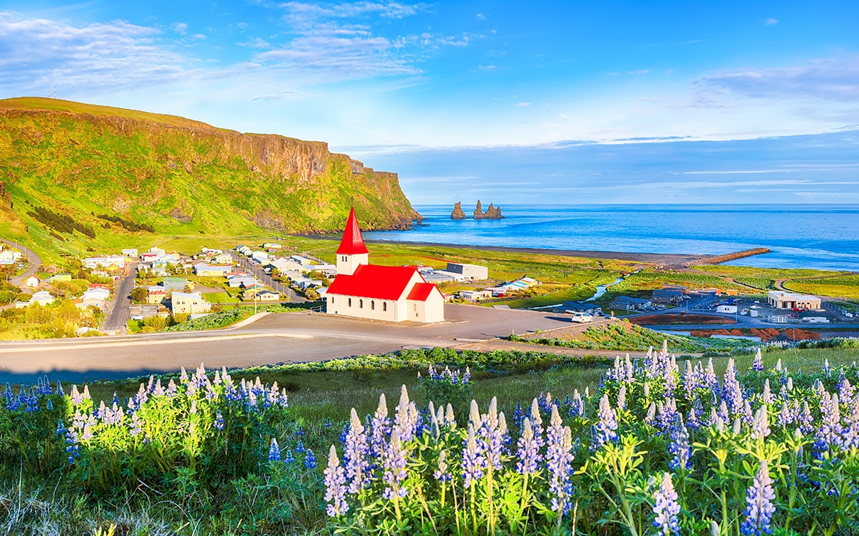 Vik Village in Iceland in the Summer