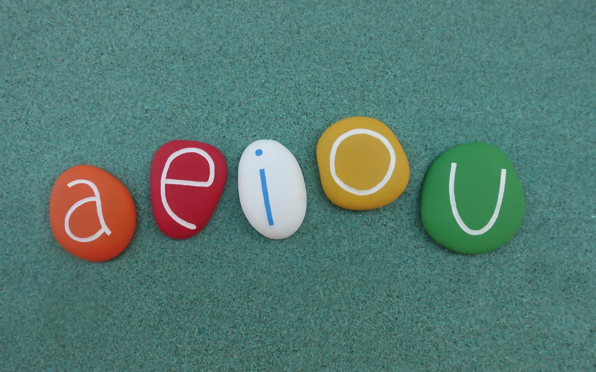 Vowel Letters on Colored Stones