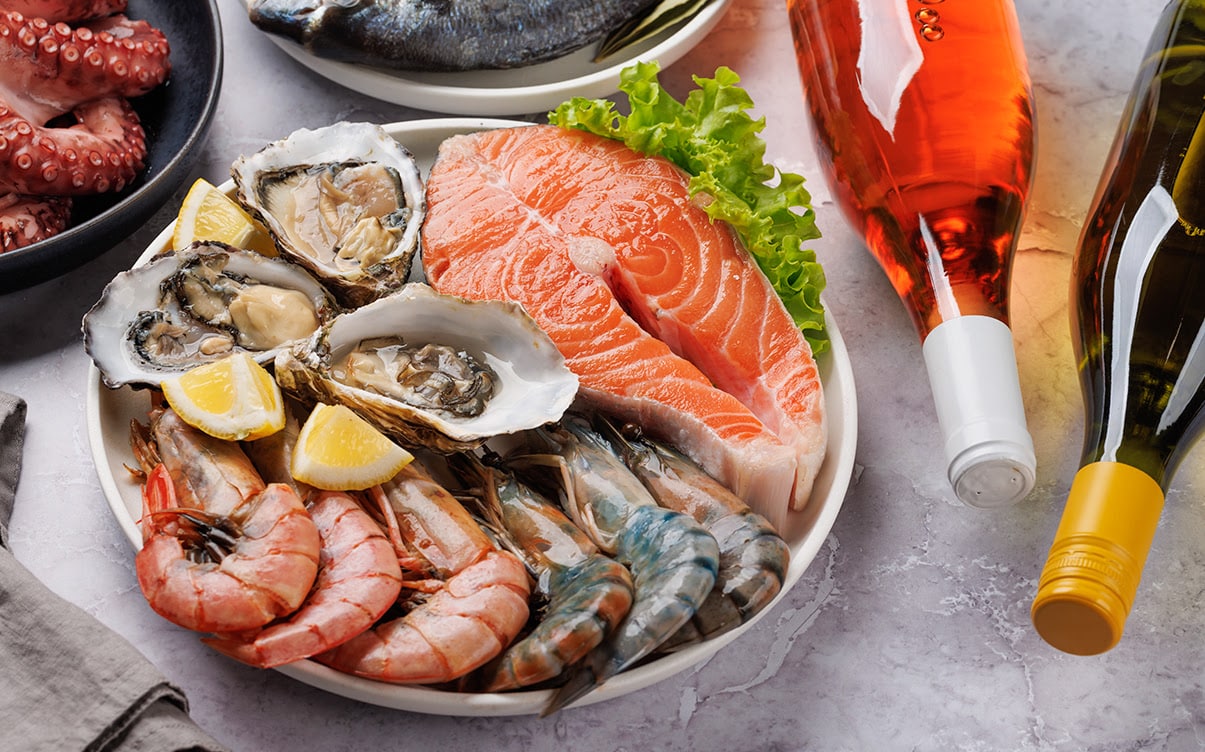 A Plate of Various Seafoods