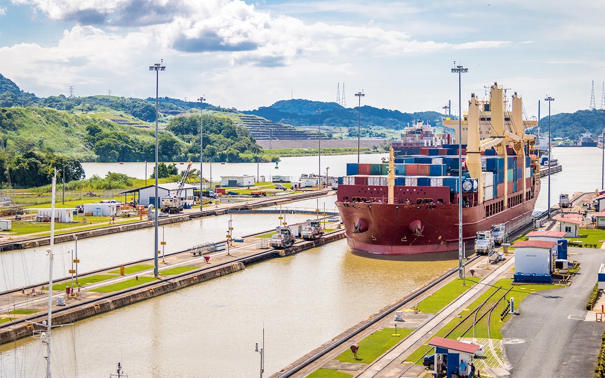 A Ship Crossing the Panama Canal