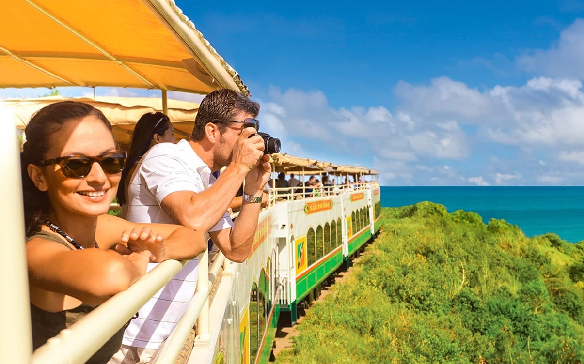 People Riding The St Kitts Scenic Railway