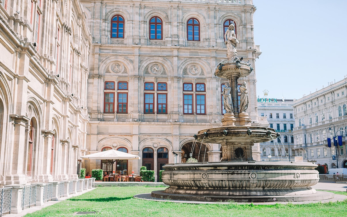 A Fountain at the Vienna State Opera House