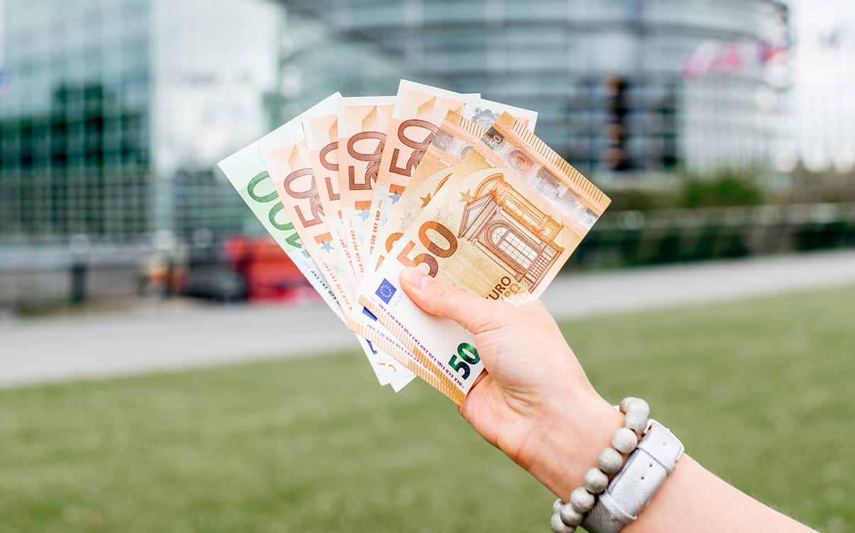 A Person Holding Euros